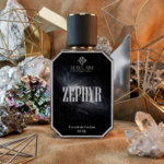 Zephyr unisex fragrance inspired by Ganymede with saffron and suede