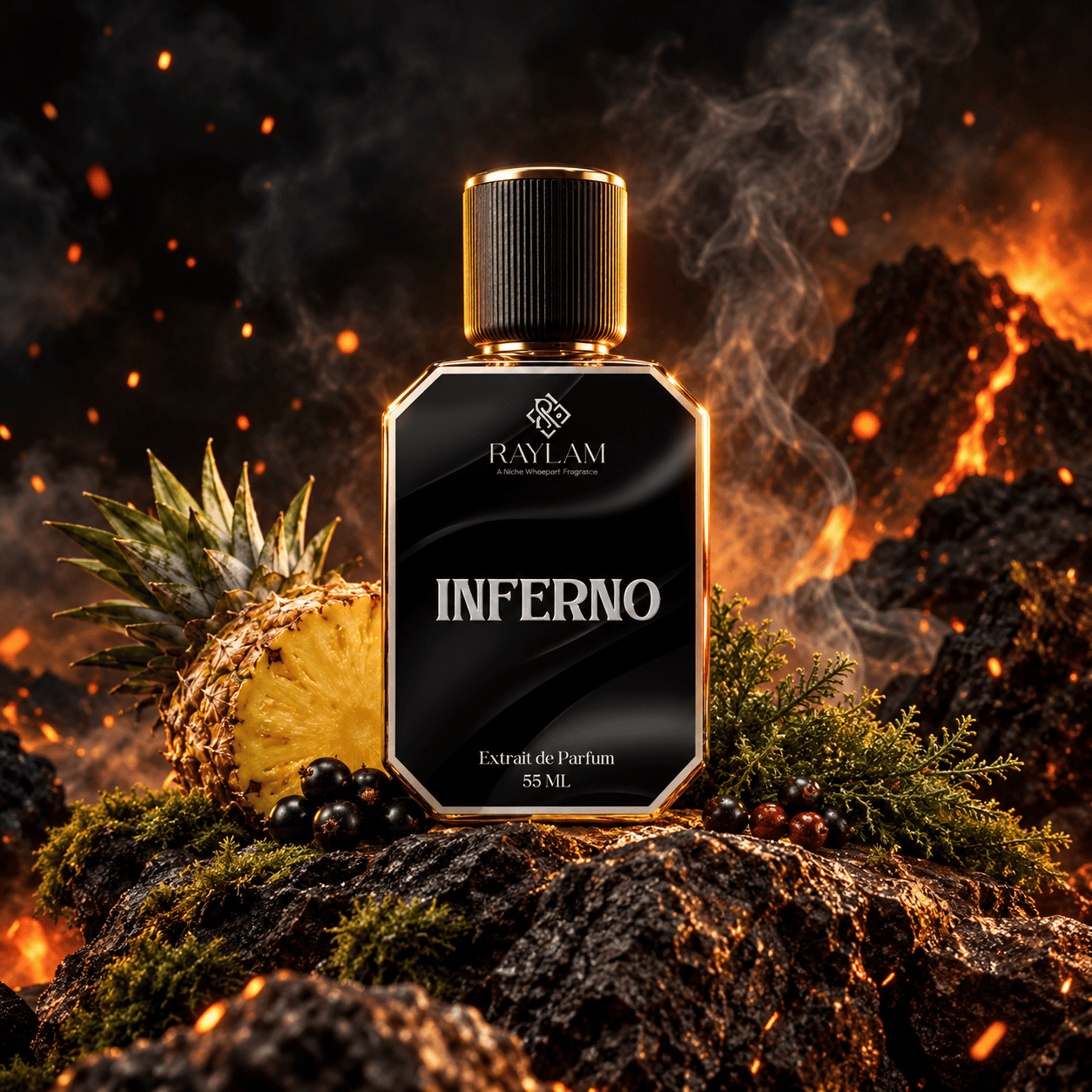 Inferno Extrait de Parfum inspired by Creed Aventus with apple, lemon and pineapple